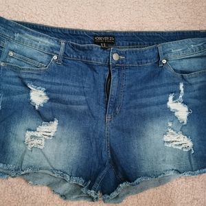Forever 21 Distressed Denim Shorts